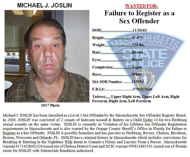 Massachusetts State Police Add Four High Risk Level 3 Sex Offenders To Its List Of Most Wanted 